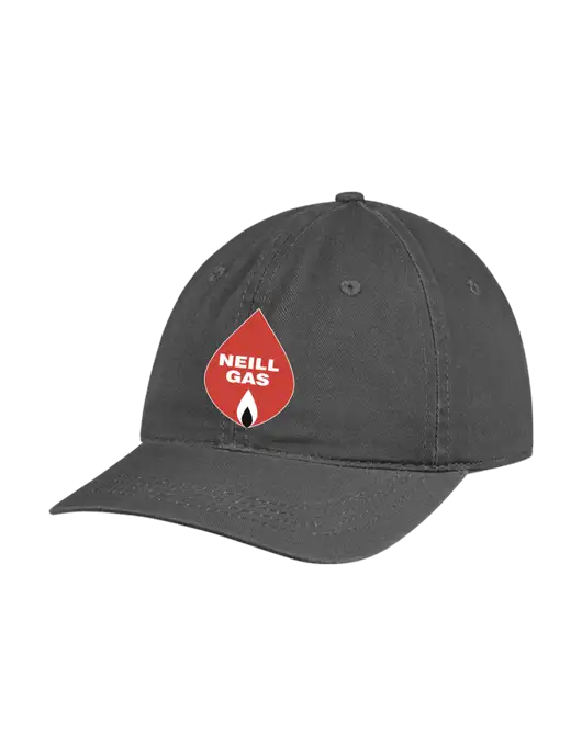 Garment Washed Unstructured Twill Charcoal Cap w/Neill Gas Logo