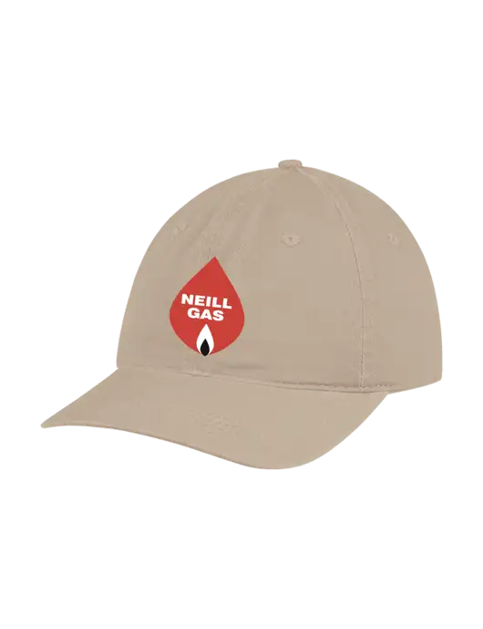 Garment Washed Unstructured Twill Tan Cap w/Neill Gas Logo