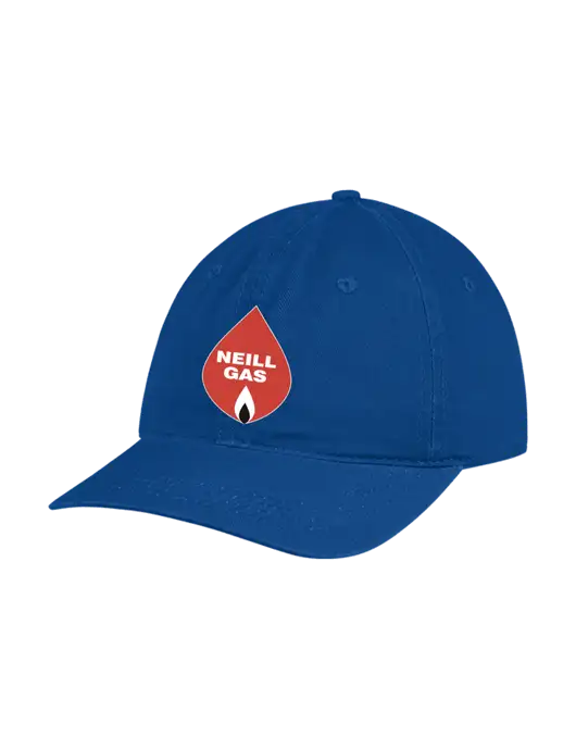 Garment Washed Unstructured Twill Royal Cap w/Neill Gas Logo