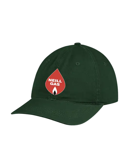 Garment Washed Unstructured Twill Dark Green Cap w/Neill Gas Logo