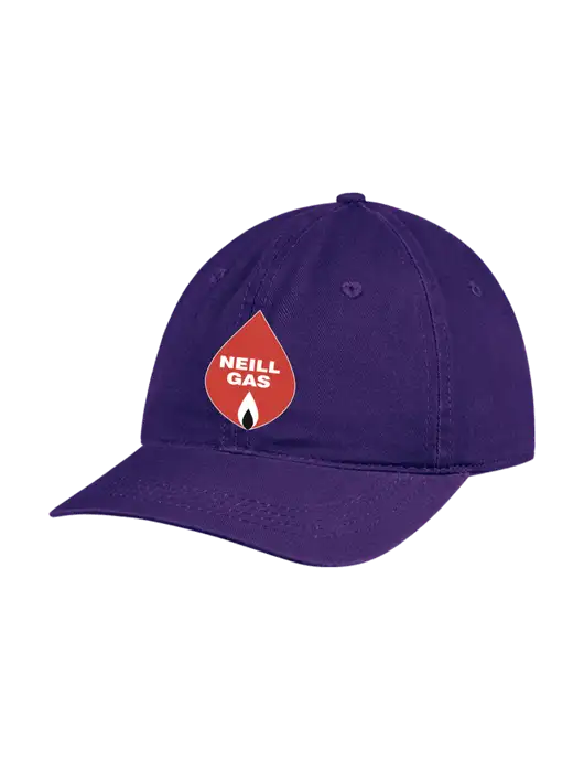 Garment Washed Unstructured Twill Purple Cap w/Neill Gas Logo
