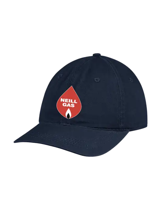 Garment Washed Unstructured Twill Navy Cap w/Neill Gas Logo