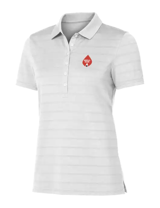 Callaway Womens Bright White Ventilated Polo w/Neill Gas Logo