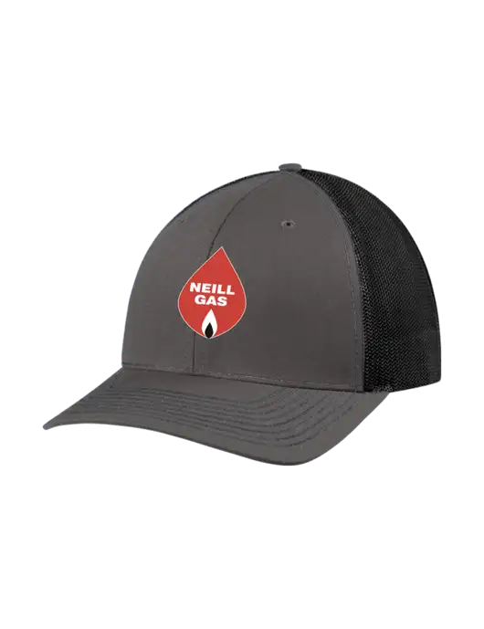 Richardson Adjustable Snapback Original 112 Trucker Cap Dark Grey w/Black Mesh w/Neill Gas Logo