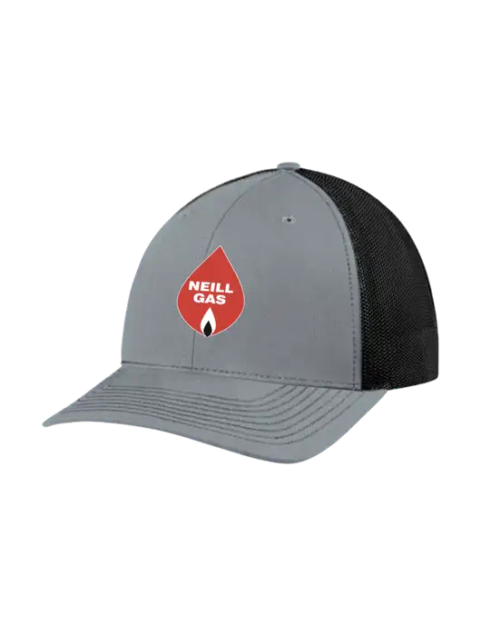 Richardson Adjustable Snapback Original 112 Trucker Cap Heather Grey w/Black Mesh w/Neill Gas Logo