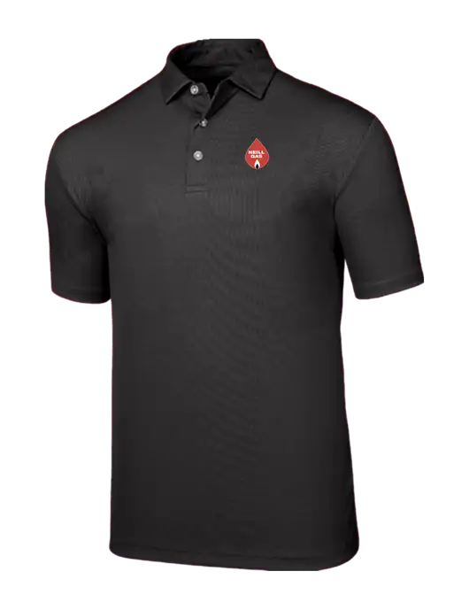 Callaway Birdseye Black Polo w/Neill Gas Logo