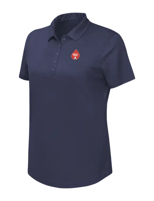 Callaway Womens Birdseye Navy Polo w/Neill Gas Logo