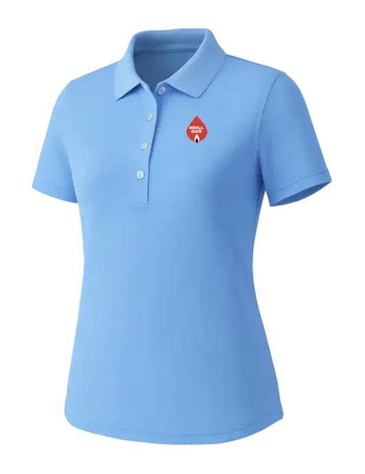 Callaway Womens Core Light Blue Performance Polo w/Neill Gas Logo