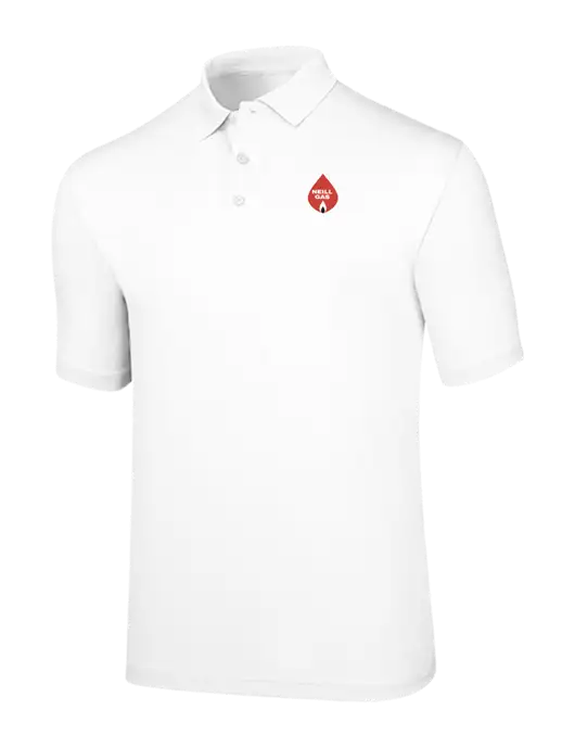 Callaway Opti-Dri White Chev Polo w/Neill Gas Logo