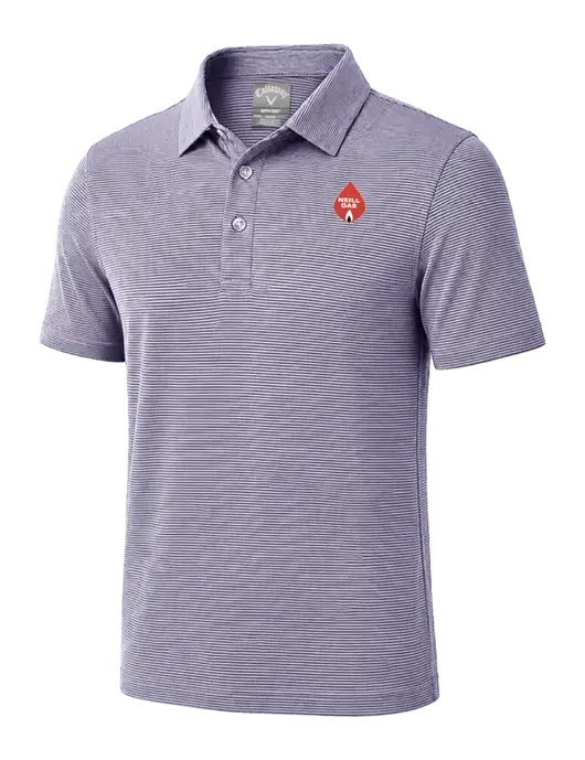 Callaway Navy Fine Line Stripe Polo w/Neill Gas Logo