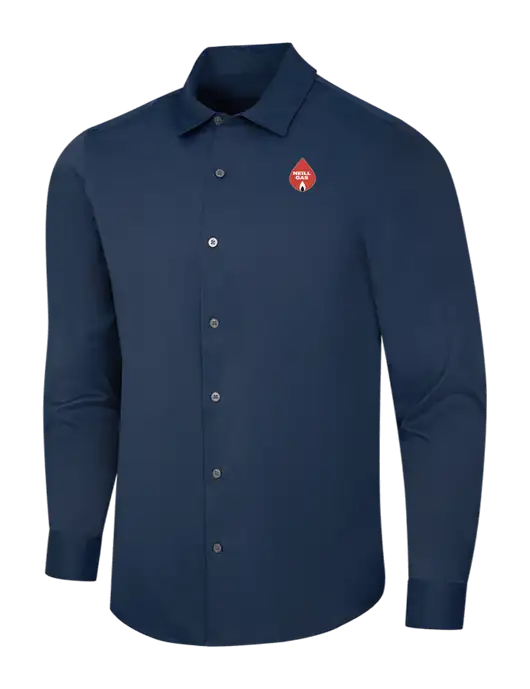 Navy City Stretch Shirt w/Neill Gas Logo