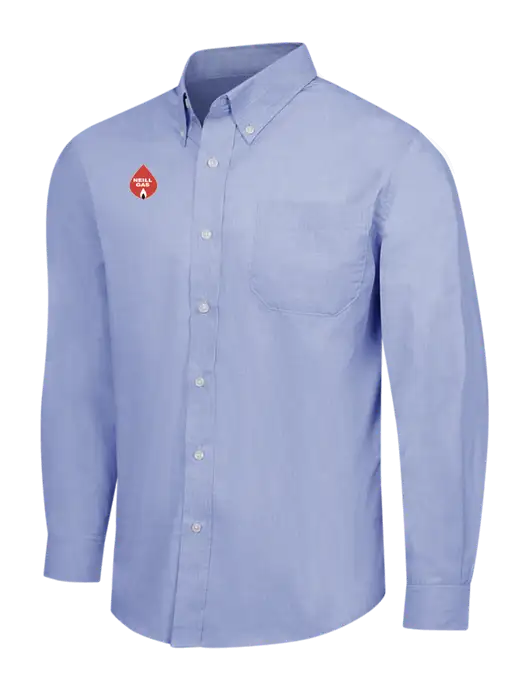 Light Slate Blue Crosshatch Easy Care Shirt w/Neill Gas Logo