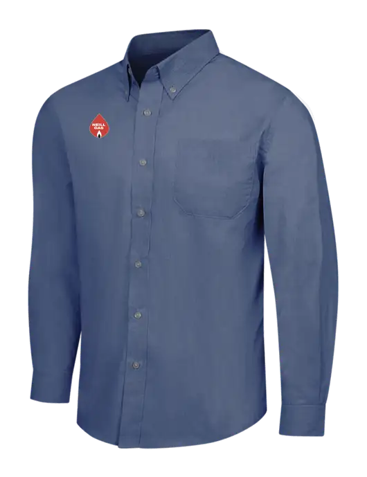 Light Navy Crosshatch Easy Care Shirt w/Neill Gas Logo
