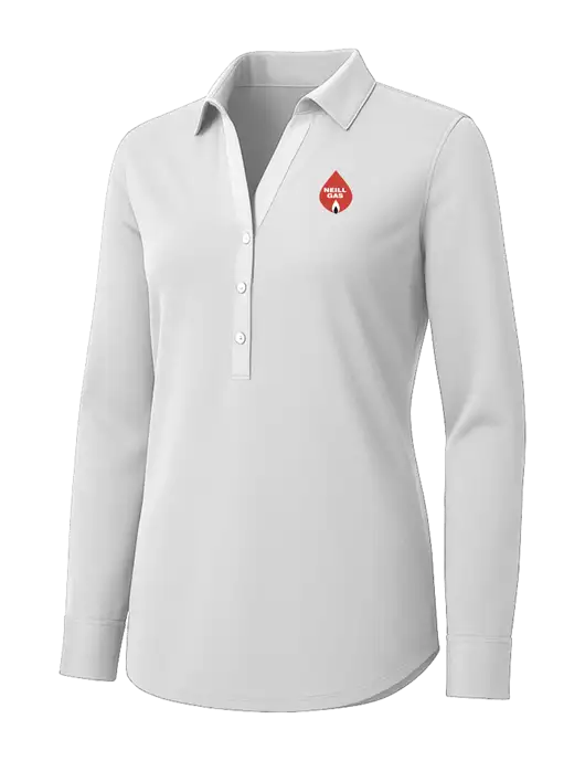 Womens White City Stretch Shirt w/Neill Gas Logo