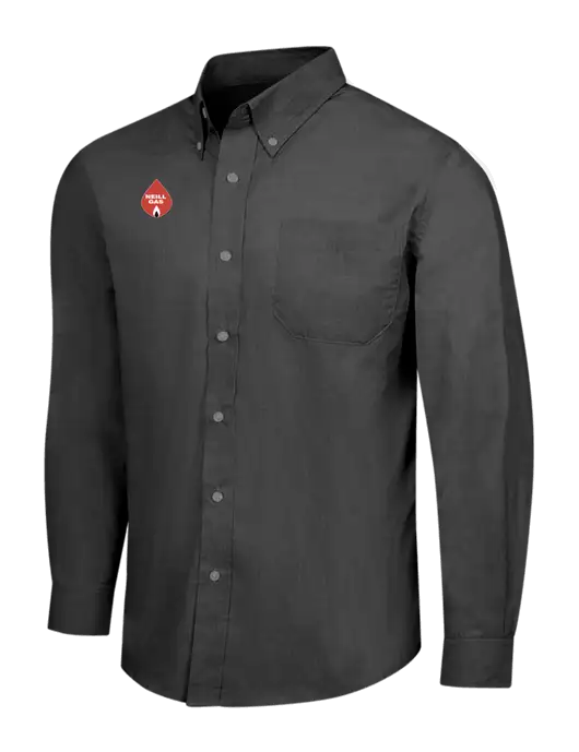 Soft Black Crosshatch Easy Care Shirt w/Neill Gas Logo