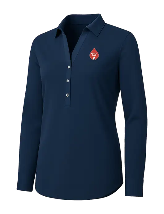 Womens Navy City Stretch Shirt w/Neill Gas Logo