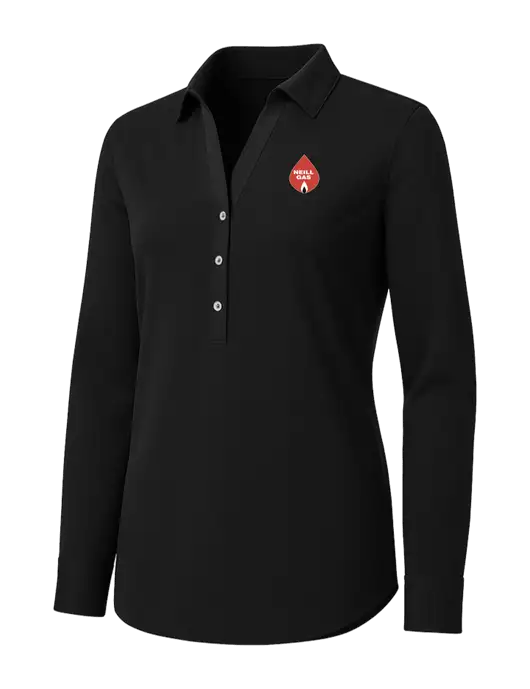 Womens Black City Stretch Shirt w/Neill Gas Logo