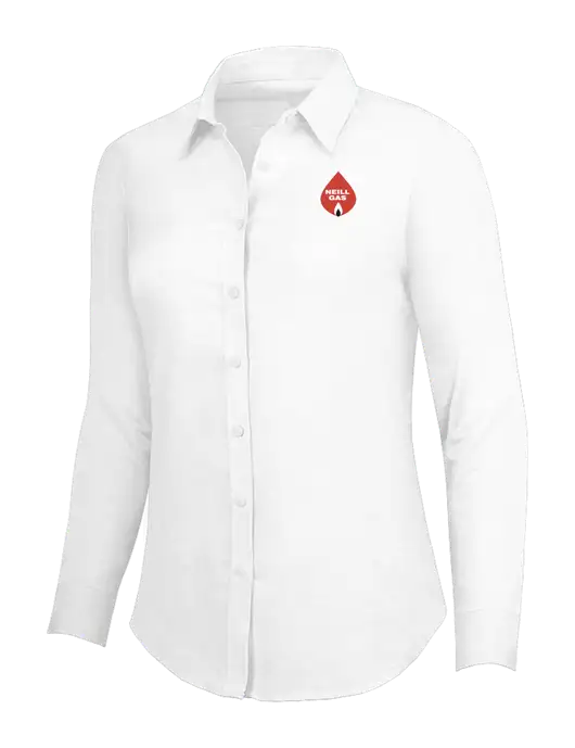 White Womens SuperPro Oxford Shirt w/Neill Gas Logo