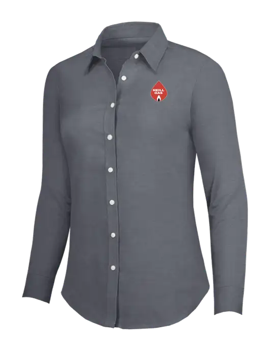 Dark Grey Womens SuperPro Oxford Shirt w/Neill Gas Logo