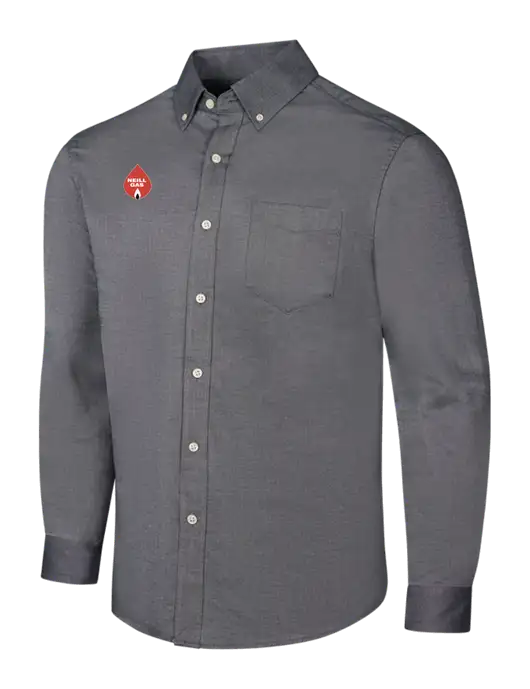 Dark Grey SuperPro Oxford Shirt w/Neill Gas Logo