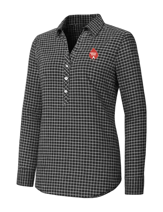Womens Dark Grey/White City Stretch Shirt w/Neill Gas Logo