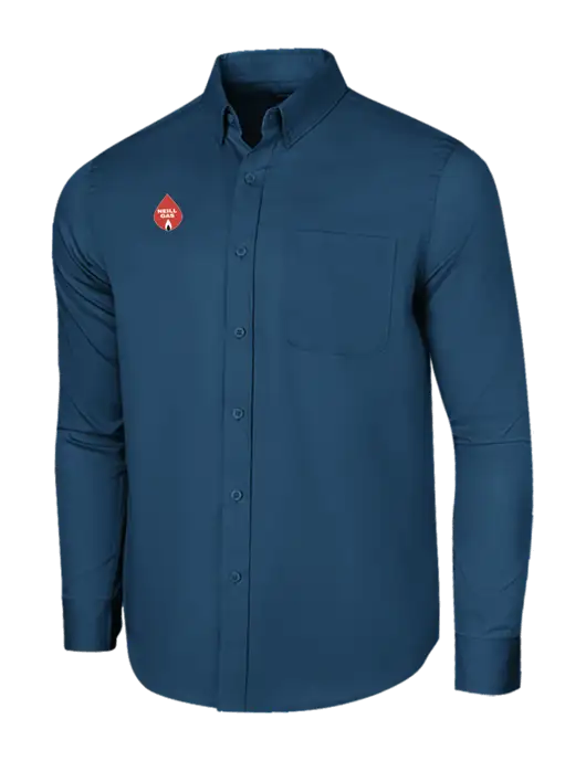 Long Sleeve Light Navy Superpro React Twill Shirt w/Neill Gas Logo