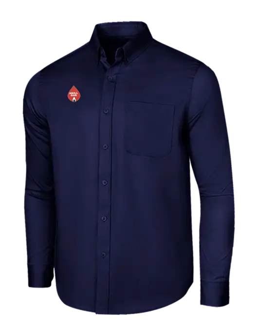 Long Sleeve Navy Superpro React Twill Shirt w/Neill Gas Logo
