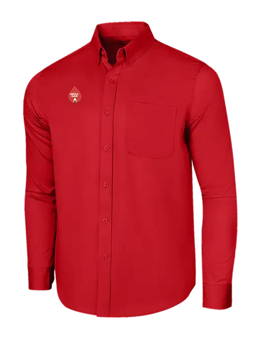 Long Sleeve Red Superpro React Twill Shirt w/Neill Gas Logo