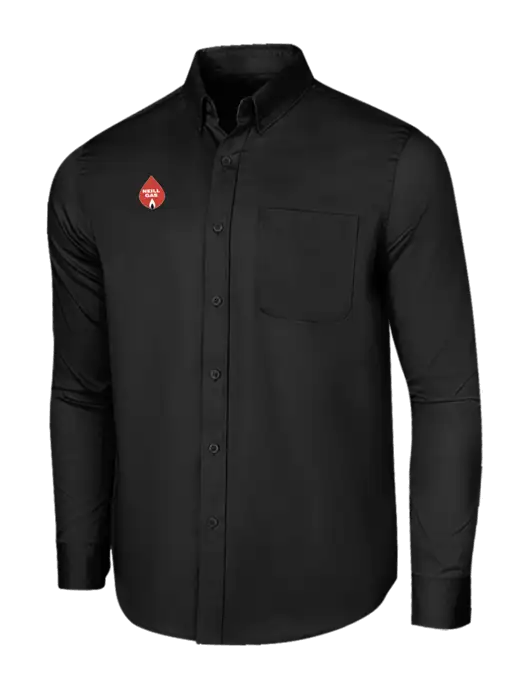 Long Sleeve Deep Black Superpro React Twill Shirt w/Neill Gas Logo