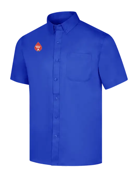Short Sleeve Dark Royal Superpro React Twill Shirt w/Neill Gas Logo