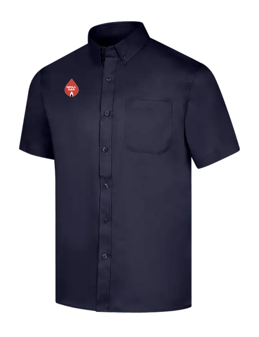 Short Sleeve Navy Superpro React Twill Shirt w/Neill Gas Logo