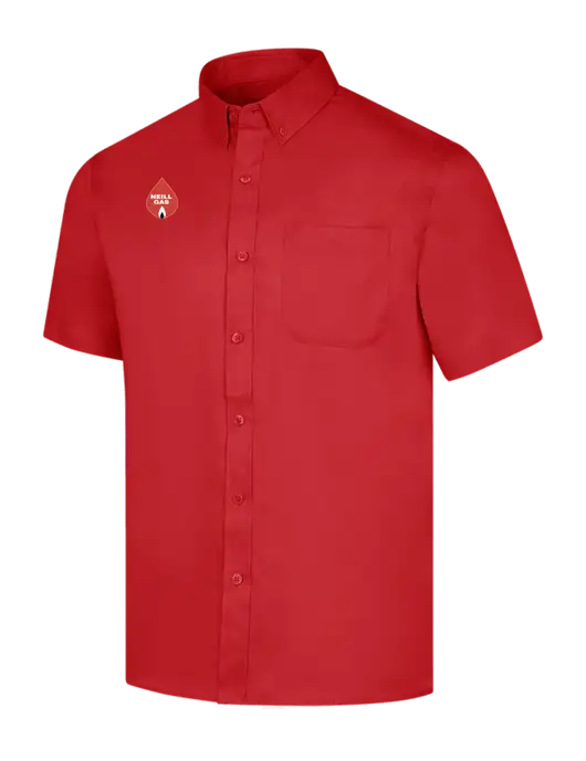 Short Sleeve Red Superpro React Twill Shirt w/Neill Gas Logo