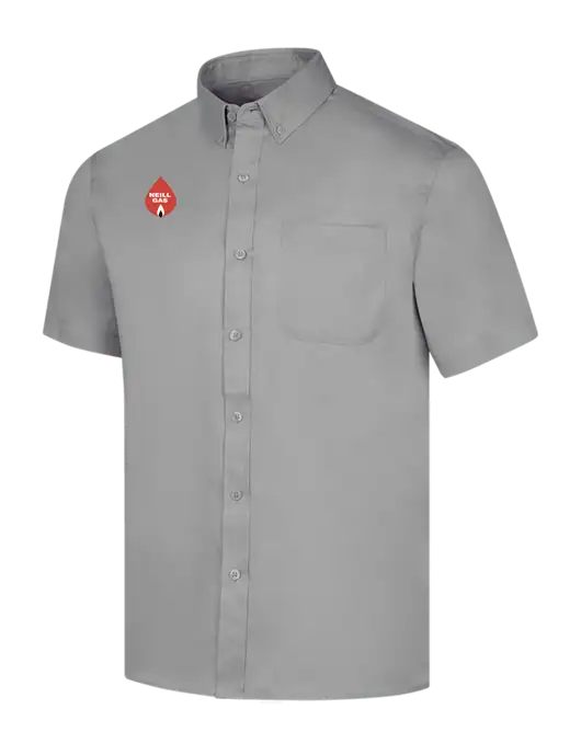 Short Sleeve Light Grey Superpro React Twill Shirt w/Neill Gas Logo