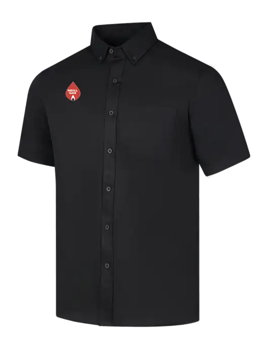 Short Sleeve Deep Black Superpro React Twill Shirt w/Neill Gas Logo