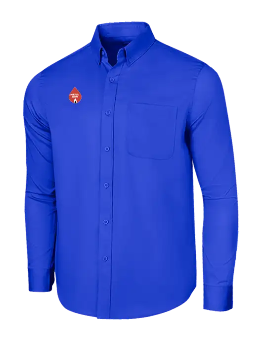 Long Sleeve Dark Royal Superpro React Twill Shirt w/Neill Gas Logo