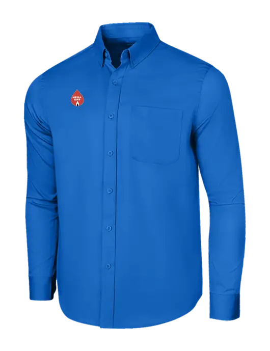 Long Sleeve Royal Blue Superpro React Twill Shirt w/Neill Gas Logo