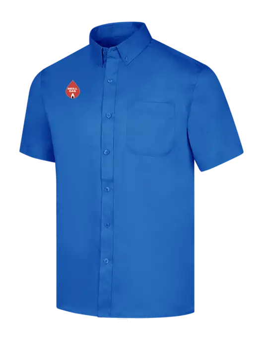 Short Sleeve Royal Blue Superpro React Twill Shirt w/Neill Gas Logo