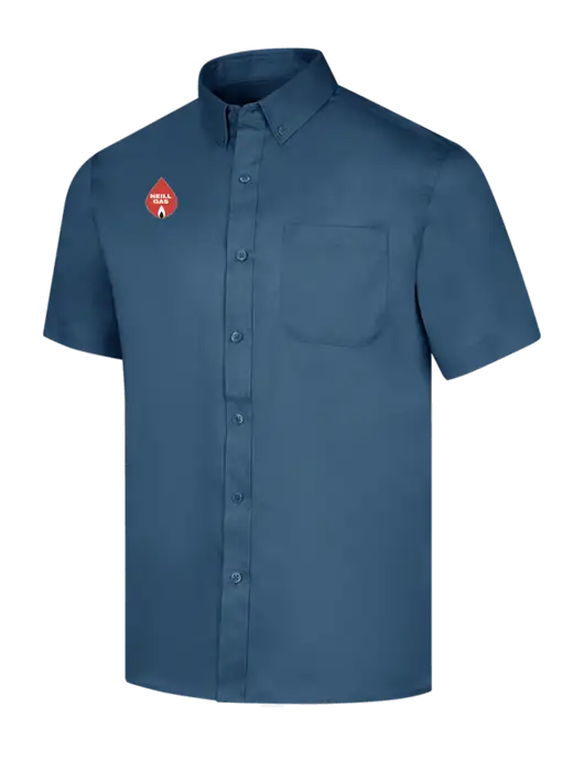 Short Sleeve Light Navy Superpro React Twill Shirt w/Neill Gas Logo