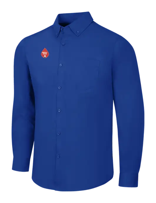 Dark Royal Long Sleeve Carefree Poplin Shirt w/Neill Gas Logo