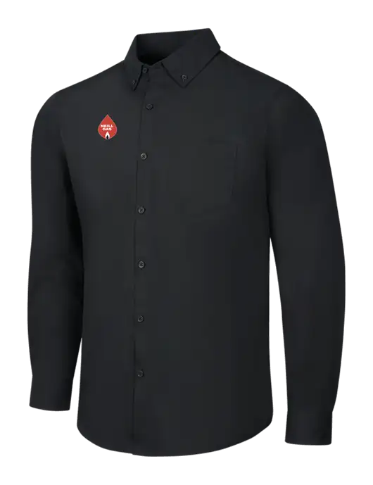 Black Long Sleeve Carefree Poplin Shirt w/Neill Gas Logo
