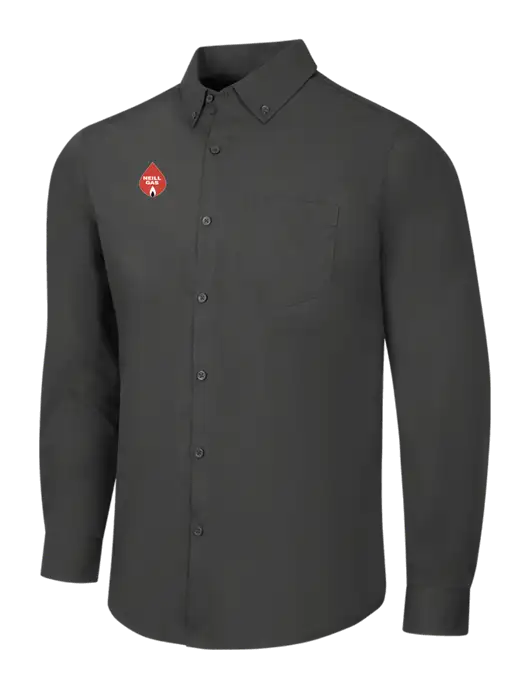 Dark Grey Long Sleeve Carefree Poplin Shirt w/Neill Gas Logo