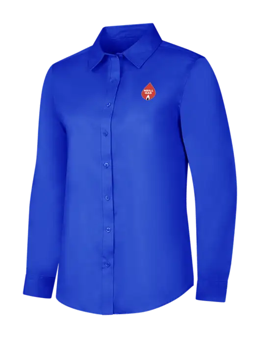 Womens Long Sleeve Dark Royal Superpro React Twill Shirt w/Neill Gas Logo