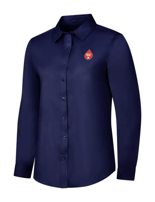 Navy Womens Long Sleeve Superpro React Twill Shirt w/Neill Gas Logo