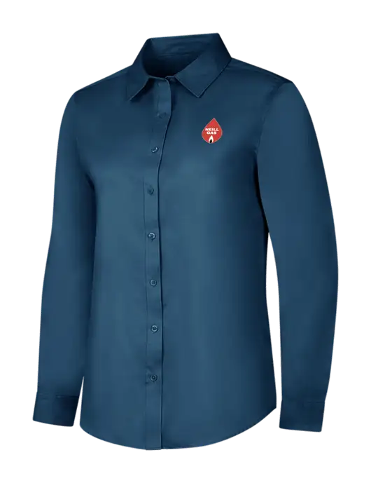 Light Navy Womens Long Sleeve Superpro React Twill Shirt w/Neill Gas Logo