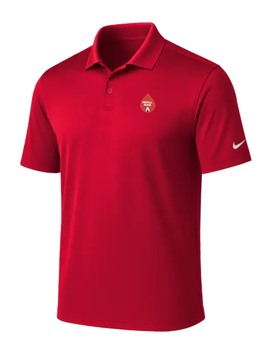 NIKE Red Victory Solid Polo w/Neill Gas Logo