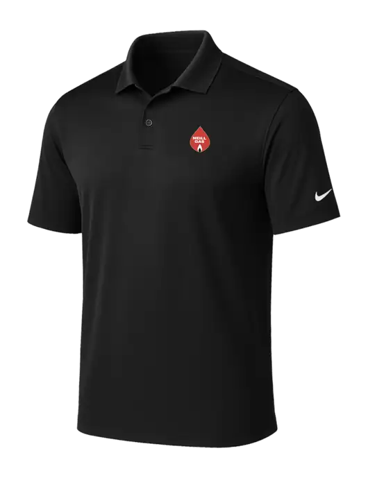 NIKE Black Victory Solid Polo w/Neill Gas Logo