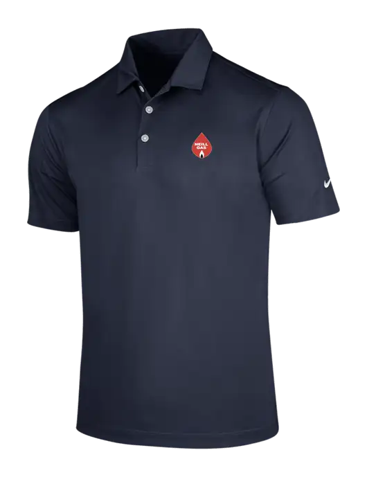 NIKE Dark Navy Dri-Fit Vertical Mesh Polo w/Neill Gas Logo