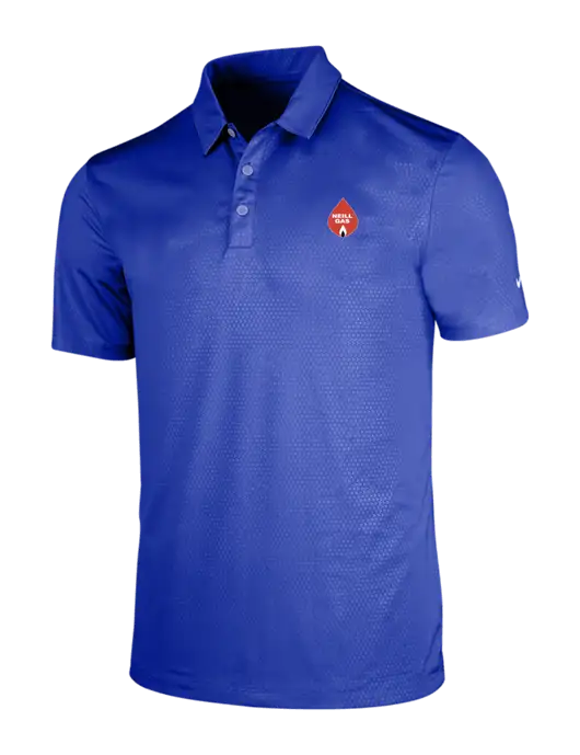 NIKE Dark Royal Dri-Fit Embossed Tri-Blade Polo w/Neill Gas Logo