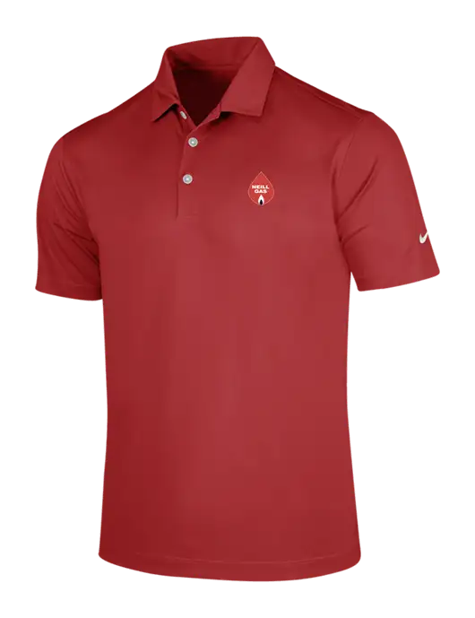 NIKE Red Dri-Fit Vertical Mesh Polo w/Neill Gas Logo