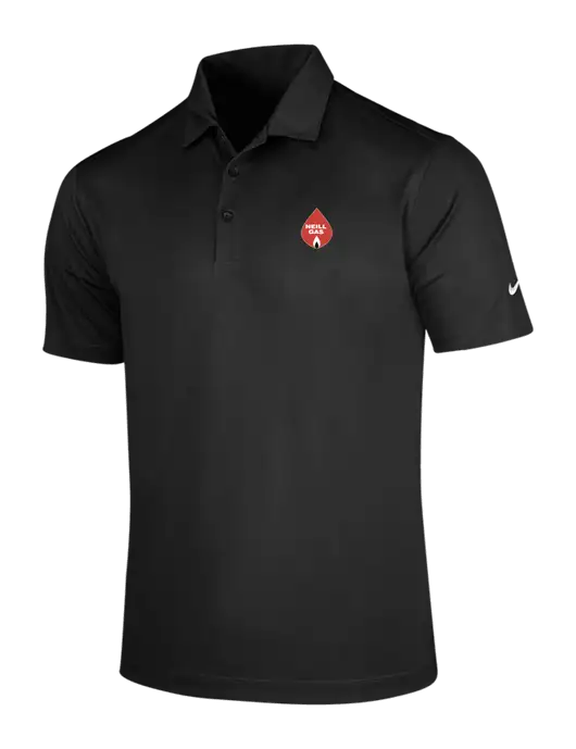 NIKE Black Dri-Fit Vertical Mesh Polo w/Neill Gas Logo